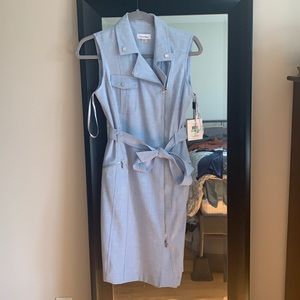 Calvin Klein • Collared Belted Sleeveless Dress 8P